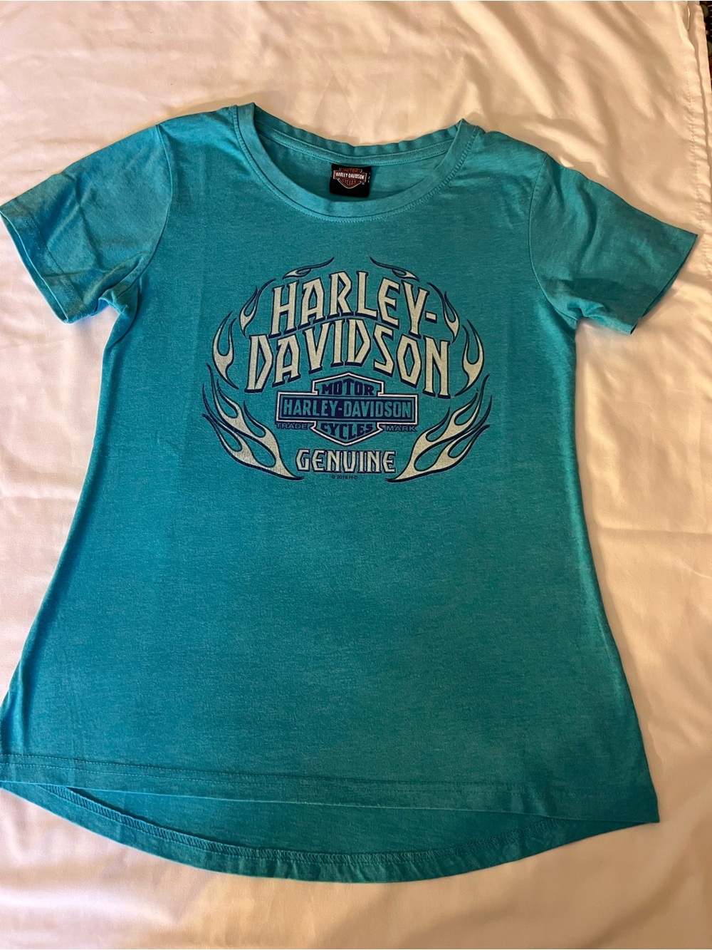 Harley-Davidson Teal Short Sleeve Logo Tee